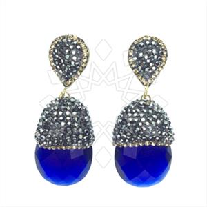 Fashion Gem and Crystals Single Drop Earrings