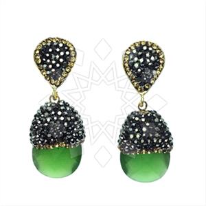 Fashion Gem and Crystals Single Drop Earrings