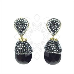 Fashion Gem and Crystals Single Drop Earrings