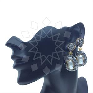 Fashion Gem and Crystals Single Drop Earrings