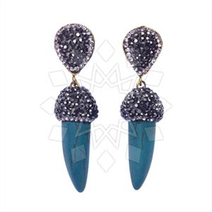 Fashion Gem and Crystals Single Drop Earrings