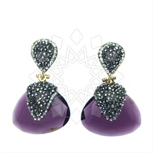 Fashion Gem and Crystals Single Drop Earrings