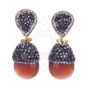Fashion Gem and Crystals Single Drop Earrings