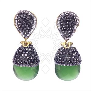 Fashion Gem and Crystals Single Drop Earrings