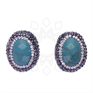 Fashion Gemstone and Crystal  Stud Earrings