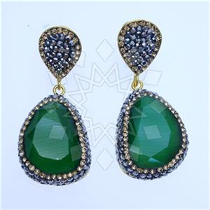 Fashion Gem and Crystals Single Drop Earrings