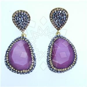 Fashion Gem and Crystals Single Drop Earrings