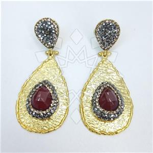 Fashion Gem and Crystals Dangle Earrings