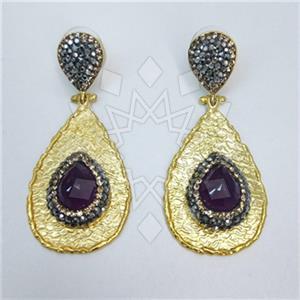 Fashion Gem and Crystals Dangle Earrings