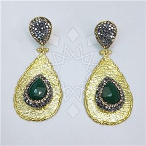 Fashion Gem and Crystals Dangle Earrings
