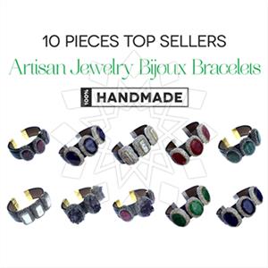 Fashion Gem and Crystals Cuff Bracelets