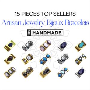 Fashion Gem and Crystals Cuff Bracelets