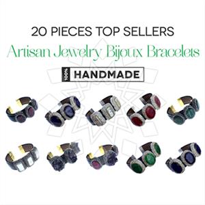 Fashion Gem and Crystals Cuff Bracelets