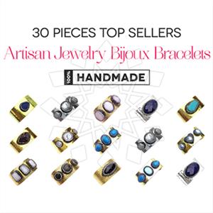 Fashion Gem and Crystals Cuff Bracelets