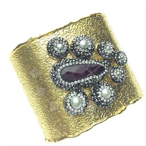Fashion Gem and Crystals Cuff Bracelets