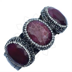 Fashion Gem and Crystals Cuff Bracelets