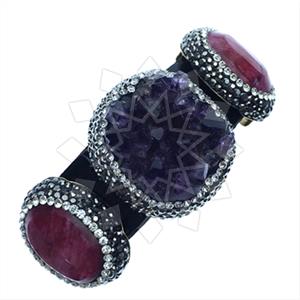 Fashion Gem and Crystals Cuff Bracelets