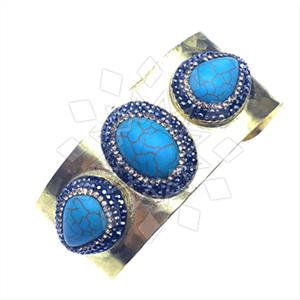 Fashion Gem and Crystals Cuff Bracelets