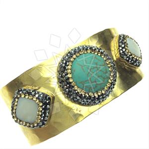 Fashion Gem and Crystals Cuff Bracelets