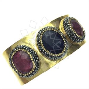 Fashion Gem and Crystals Cuff Bracelets