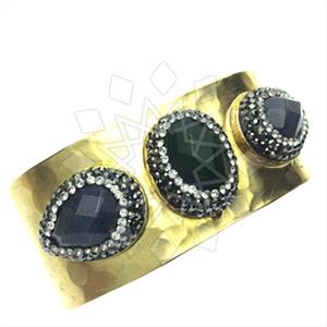 Fashion Gem and Crystals Cuff Bracelets