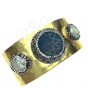 Fashion Gem and Crystals Cuff Bracelets