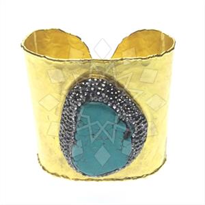 Fashion Gem and Crystals Cuff Bracelets