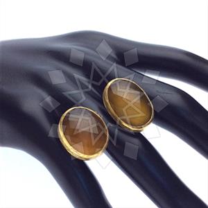 Fashion Handmade Artisan Brass  Double Gemstone Rings