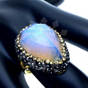 Fashion Cats Eye Gem and Crystal  Gemstone Rings