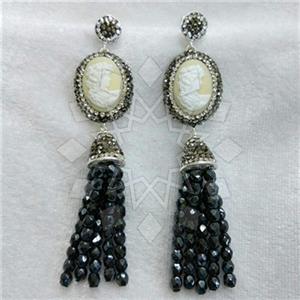 Fashion Gem and Crystals Tassel Earring