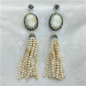Fashion Gem and Crystals Tassel Earring