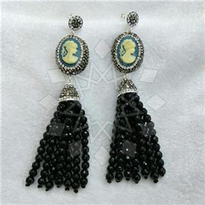 Fashion Gem and Crystals Tassel Earring