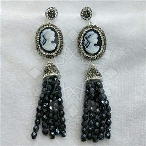 Fashion Gem and Crystals Tassel Earring