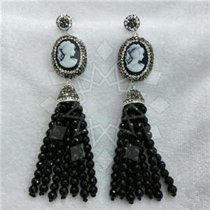 Fashion Gem and Crystals Tassel Earring