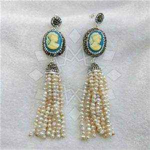 Fashion Gem and Crystals Tassel Earring