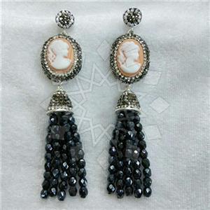 Fashion Gem and Crystals Tassel Earring