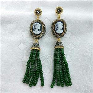 Fashion Gem and Crystals Tassel Earring