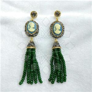 Fashion Gem and Crystals Tassel Earring
