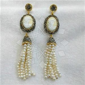 Fashion Gem and Crystals Tassel Earring