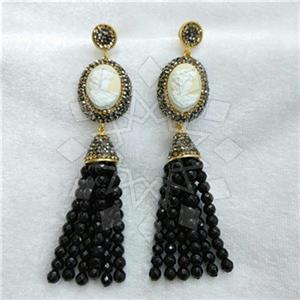Fashion Gem and Crystals Tassel Earring