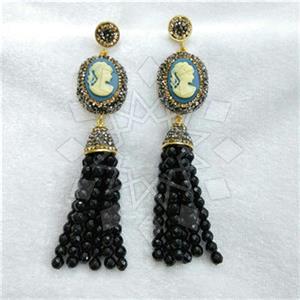 Fashion Gem and Crystals Tassel Earring