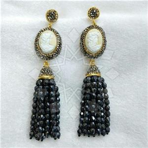 Fashion Gem and Crystals Tassel Earring