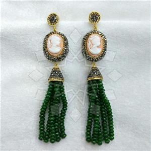 Fashion Gem and Crystals Tassel Earring