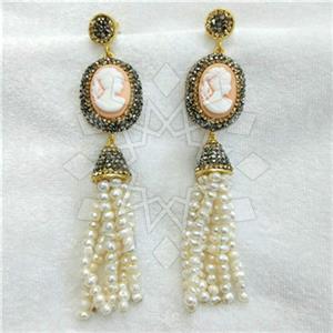 Fashion Gem and Crystals Tassel Earring