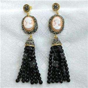 Fashion Gem and Crystals Tassel Earring