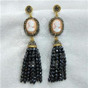 Fashion Gem and Crystals Tassel Earring