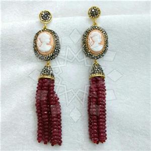 Fashion Gem and Crystals Tassel Earring