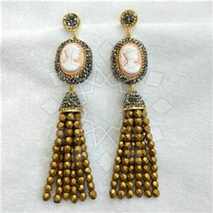 Fashion Gem and Crystals Tassel Earring