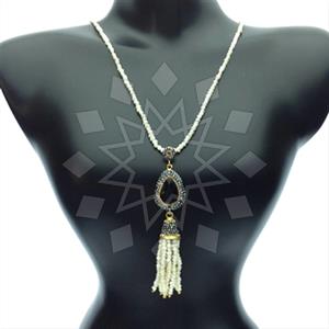 Fashion Gem and Crystals Tassel Necklace