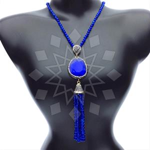 Fashion Gem and Crystals Tassel Necklace